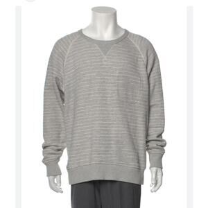 OUTERKNOWN Men's Grey Striped Pullover Sweatshirt - Large